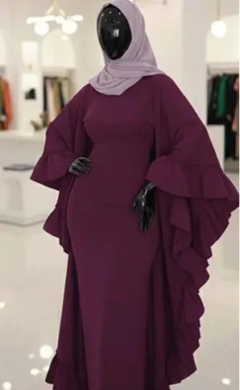 Boubou Aubergine à Ruffles)