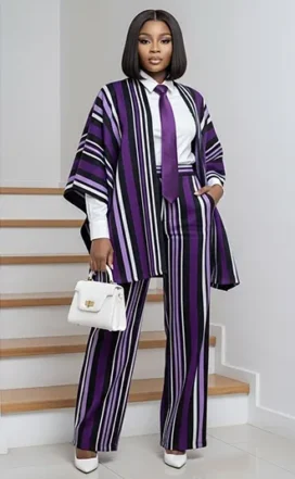 Ensemble Pantalon Violet Profond & Satin