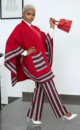 Ensemble Pantalon Rouge & Jaune Motif Rosace